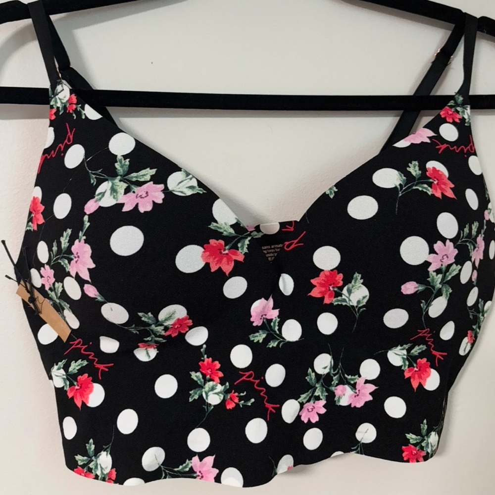 PINK Victoria’s Secret Floral Polka Dot Crop Top